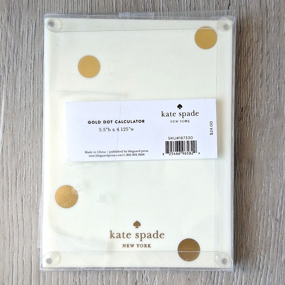 ♠️ Kate Spade New York solar office desk calculator. Gold Dot. New! - Picture 2 of 8